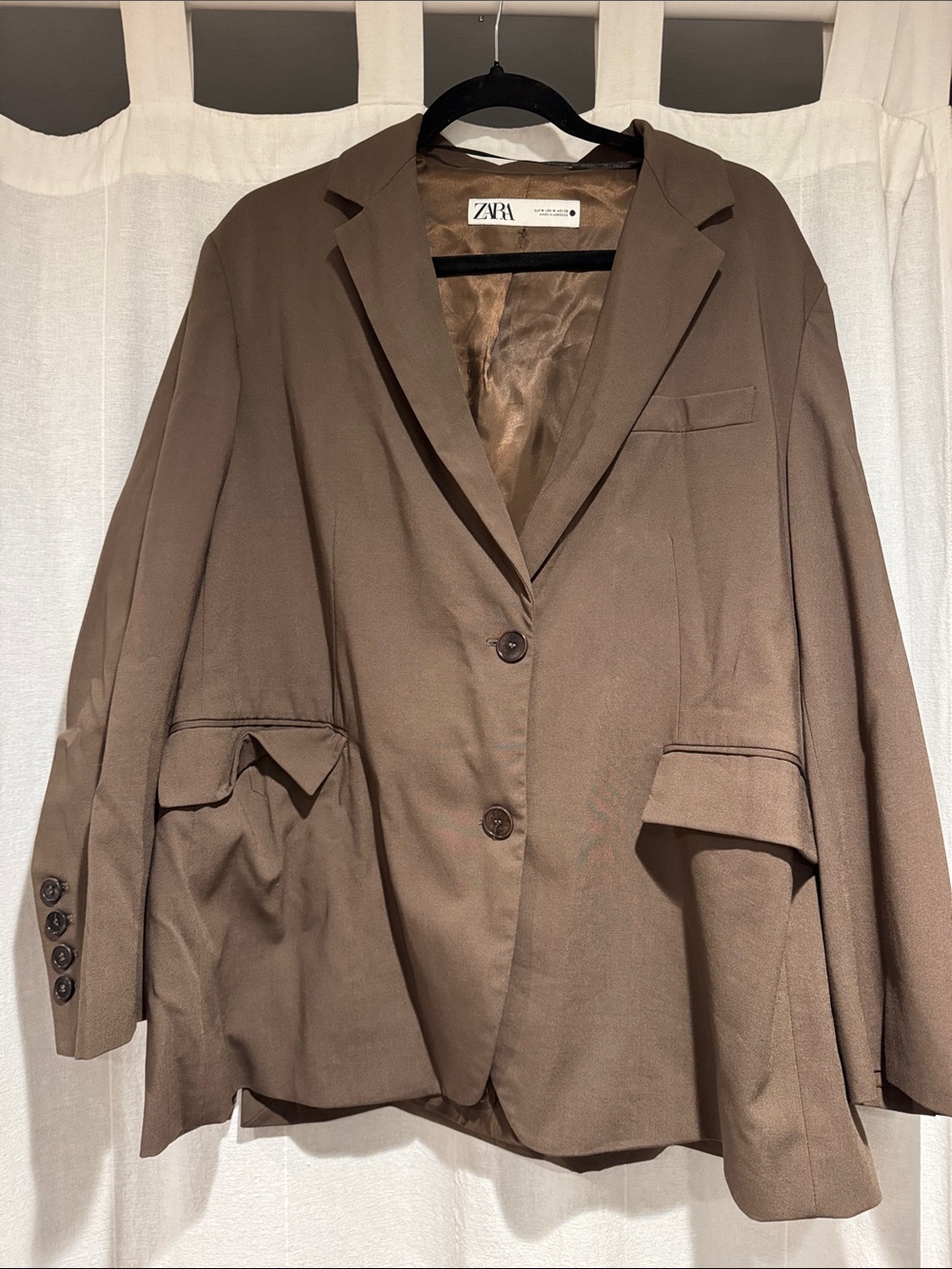 Zara Oversized Brown Blazer Jacket
